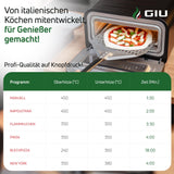 GIU Elektrischer Pizzaofen - Starker Elektro-Ofen fรผr neapolitanische Pizza | Backofen, Pizzaofen, elektrisch, Electric Oven | รber 400 Grad FusionHeat-Tech | Genieรe Steinofen-Geschmack Zuhause