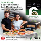 GIU Elektrischer Pizzaofen - Starker Elektro-Ofen fรผr neapolitanische Pizza | Backofen, Pizzaofen, elektrisch, Electric Oven | รber 400 Grad FusionHeat-Tech | Genieรe Steinofen-Geschmack Zuhause