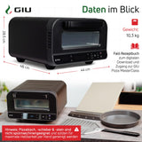GIU Elektrischer Pizzaofen - Starker Elektro-Ofen fรผr neapolitanische Pizza | Backofen, Pizzaofen, elektrisch, Electric Oven | รber 400 Grad FusionHeat-Tech | Genieรe Steinofen-Geschmack Zuhause