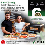GIU Elektrischer Pizzaofen - Starker Elektro-Ofen fรผr neapolitanische Pizza | Backofen, Pizzaofen, elektrisch, Electric Oven | รber 400 Grad FusionHeat-Tech | Genieรe Steinofen-Geschmack Zuhause